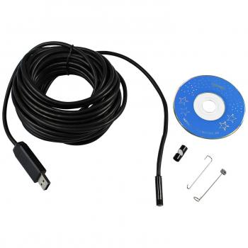 10M cable de 7 mm de la lente del endoscopio IP67 ajustable 6 LED Tubo de luz de Inspección Visual Cámara cable boroscopio, 10M USB a prueba de agua