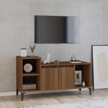 Mueble para TV de madera contrachapada marrón roble 100x35x55 cm vidaXL