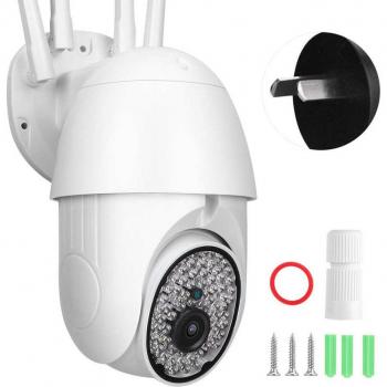 Cámara IP Inalámbrica de Seguridad Exterior con PIR, Domo Panorámico, WIFI 2.4G, Impermeable y Monitor CCTV 100V-240V