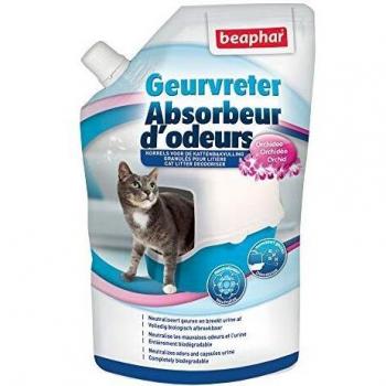 Beaphar - Absorbente de Olores en Gránulos con Fragancia a Orquídea para Arena de Gato - 400 g