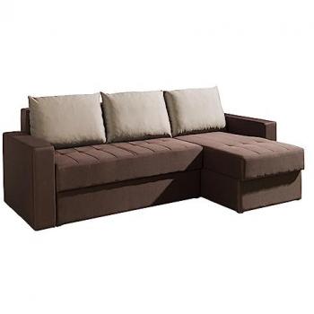 Sofá Rinconero Providence 103, Marrón, Función de Descanso, Caja de Ropa de Cama, 233x140x77cm