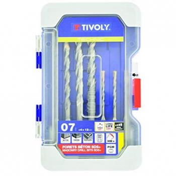 Tivoly Ranger Caja de 7 Brocas SPEEDER2 SDS+ con 2 Filos de Cuatro Estrías y Punto de Centración, Longitud de 110-160 mm y Diámetro de 4 a 12 mm