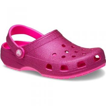Zuecos unisex Classic Glitter Clog Crocs Rosa (37-38) con purpurina para adultos, Pink Crush