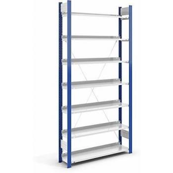 Estantería ensamblable para archivadores, unidireccional, altura 2350 mm, dimensiones 1000 x 300 mm, color azul/gris