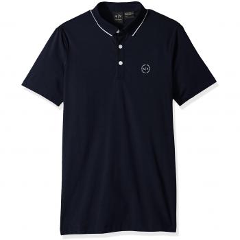 Armani Exchange Round A X Logo Mens Polo Shirt - Navy - Size M - Male
