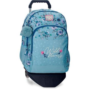 Mochila Escolar Movom Wild Flowers dos compartimentos con carro