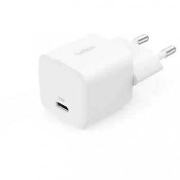 Cargador de Pared Belkin BoostCharge USB-C 25W con Power Delivery y PPS - Blanco