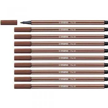Rotulador STABILO Pen 68 - Caja con 10 unidades - Color siena