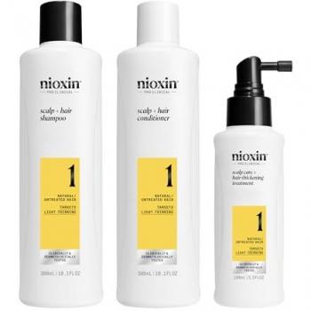 Nioxin System 1 Kit de Cuidado Capilar Unisex - Incluye Champú Scalp + Hair de 300 ml, Acondicionador Scalp + Hair de 300 ml y Tratamiento Espesorizante Scalp Care +