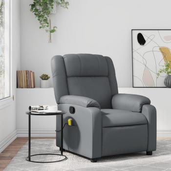 Vidaxl Sillón de Masaje Reclinable Cuero Sintético Gris