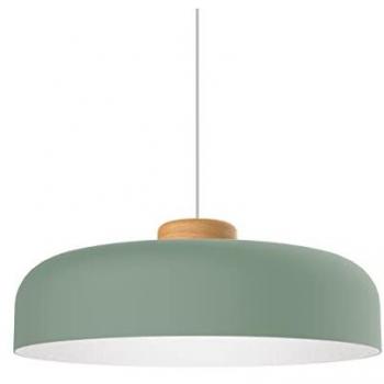 Lámpara de Techo Cilíndrica Bicolor de Metal, Diámetro 40 cm, E27, Máx 42W, Verde Glacial y Blanco Mate