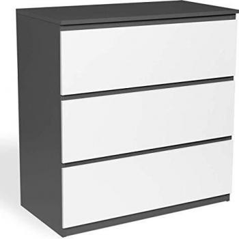 Arcón TOMI 3 Cajones 78 cm Madera Blanco y Gris
