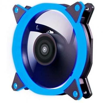 UNYKAch Ventilador Ordenador CANDY 20 RING LED Azul, 120 mm, Ultra Silencioso, con Soporte de Goma y 7 Aspas
