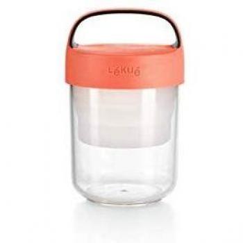 Lékué - Recipiente hermético para transportar alimentos, Coral, 400 ml