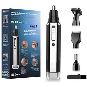 Cleanfly Cortapelos Nariz,Cortapelos Nariz y Oreja Recargable Profesional Sin Dolor,4 en 1 Hoja de Doble Filo Impermeable Cortapelos Nariz y Oreja