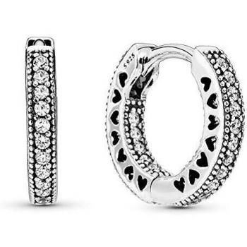 Pandora Pave Heart Hoop Earrings 296317CZ