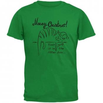 Caja Navidad regalo irlandés adulto camiseta verde-medio de la camada