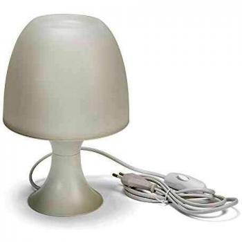 Lámpara de Mesa Velamp Mushroom - Diseño Moderno y Elegante - E14 - Estructura Plástica Blanca