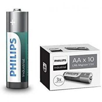 Philips MN1500 LR6 AA Industrial Batteries - Silver/Grey/Turquoise (Pack of 10
