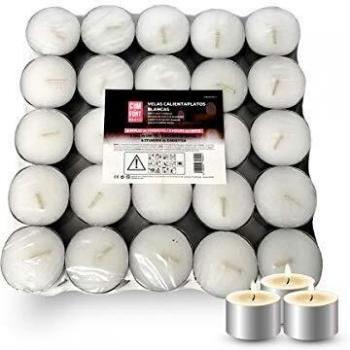 COM-FORT HOUSE | Velas Blancas | Pack velas de 200 Unidades | Velas de Té Calientaplatos | Tealight | 4 Horas de Duración | Velas Decorativas Sin Perfume |