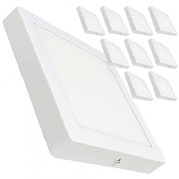 Plafón LED Cuadrado Superficie 20W 1800 Lúmenes Blanco Neutro (4500K) - Pack de 10 Unidades