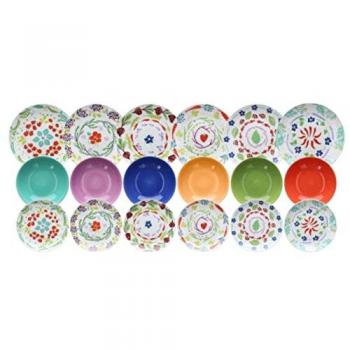 Juego de Platos 18 Piezas Tognana Madison Bio Porcelana Multicolor