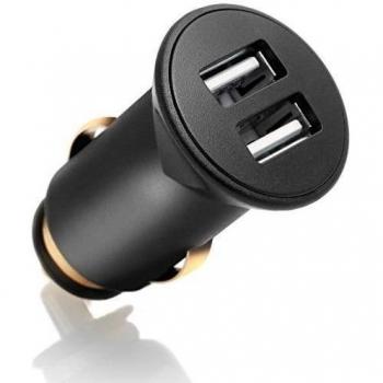 CSL - 2.1A adaptador USB para coche / mini adaptador para coche | 2 puertos USB de 2100mA | 12 / 24V | electrónica de protección reversible / protección contra sobretensiones y sobrecarga | adaptador de carga para teléfono inteligente | Samsung,iPhone