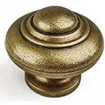 POMO OVAL METALICO 30 MM CUERO VIEJO