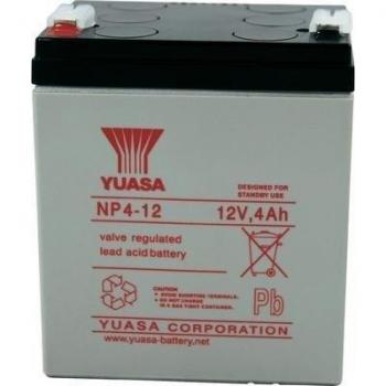 Batería de Plomo Sellada VRLA Yuasa NP4-12 12V 4Ah Faston 187 - 4,8mm