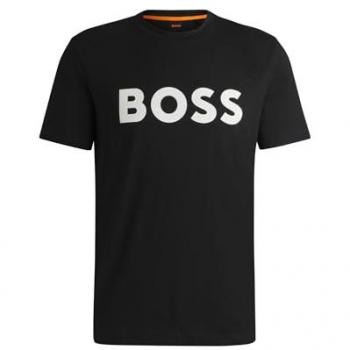 Camiseta de Hombre BOSS Thinking Negra Ajuste Regular