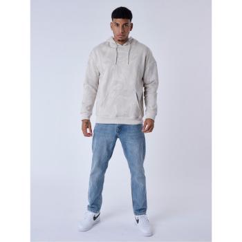 Project X Paris Liquid Marble Pattern Hoodie - Light Grey, Size S