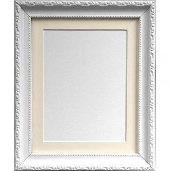 FRAMES BY POST Marco de Fotos, Estilo Shabby Chic, plástico, Blanco, 40 x 30 cm Image Size 12 x 10 Inches