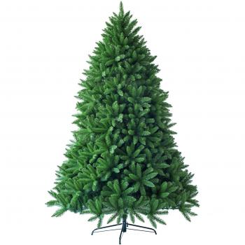 Árbol de Navidad Artificial Costway 1,8m No Iluminado con 1250 Ramas de Abeto Verde y Base de Metal Resistente