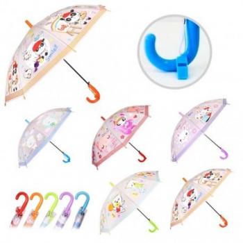 Paraguas Niños Transparente Cute Animals con Silbato Surtido