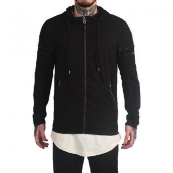 Project X Paris Lace-Up Suede Effect Hoodie