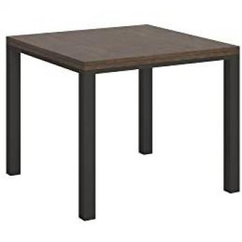 Mesa extensible 90x90/180 cm Everyday Libra con estructura de Nogal y patas Antracita