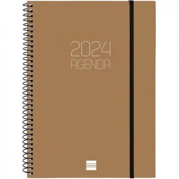 Agenda Espiral Opaque 2024 Marrón Enero 2024 - Diciembre 2024 (12 meses) - Finocam