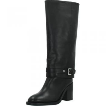 Bota Alta de Piel para Mujer Alpe 528417 con Polaina Negra, Casual, Talla 36