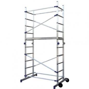 Trabattello Pinna de Aluminio Plegable con Altura de Trabajo Máxima de 3,78 m y Capacidad de Carga hasta 150 Kg