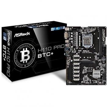 Placa Base Asrock H110 Pro BTC+ para Minería de Criptomonedas - Conector de CPU LGA 1151, Soporta 13 GPUs
