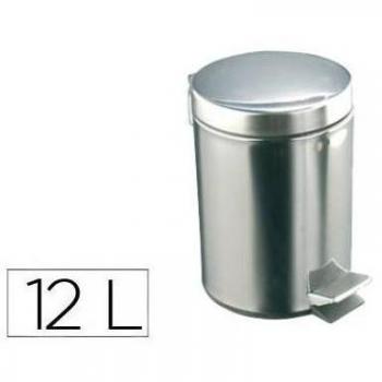 Papelera Acero Inoxidable Brillo con Pedal 12 L