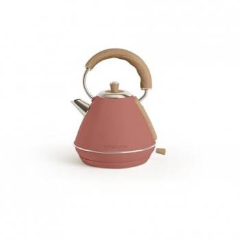 Hervidor de Agua Eléctrico Retro 1L - Acero Inoxidable, Libre de BPA, Apagado Automático, Sistema Anti-Cal y Diseño Terracota