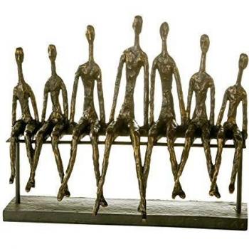 Escultura Decorativa Comunidad Casablanca, Bronce, 35 cm de Altura, con Pendentif para el Hogar