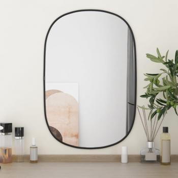 Espejo de pared negro 60x40 cm con marco elegante y moderno, ideal para decoración de interiores, fácil de colgar, diseño minimalista que se adapta a cualquier estilo