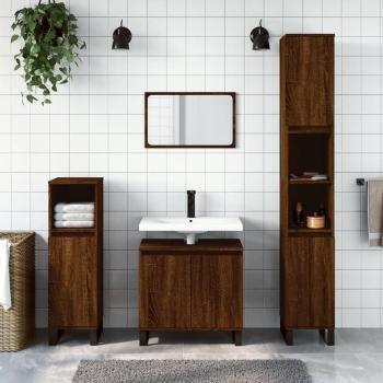Mueble de baño Roble Marrón 58x33x60cm madera multicapa