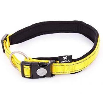 Collar de perro ajustable de nylon Martin Sellier Neo+ amarillo 2 x 40 a 45 cm