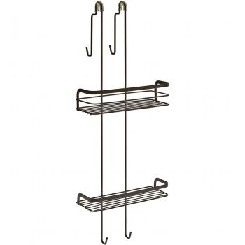 Estante Doble Mampara Serie ORIGIN LAVA de Metaltex, Acabado Touch-Therm® Color Negro