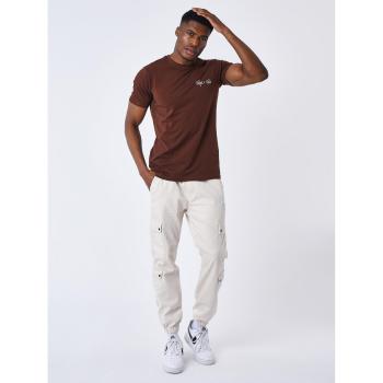 Camiseta Marrón Project X Paris con Logo Bordado, Talla S