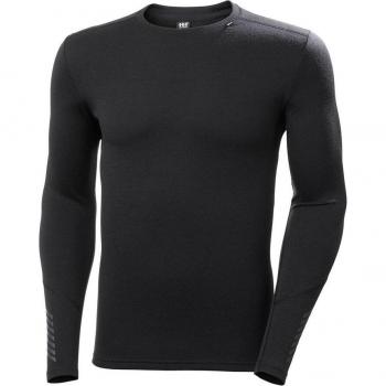 Helly Hansen Men's Lifa Merino Midweight Crew Thermal Base Layer Long Sleeve Black XXL