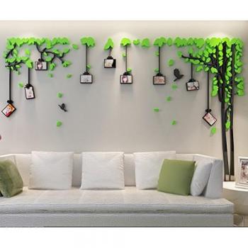 Loterong Foto Muro De Cristal Tridimensional 3D Pegatinas De Pared Sala Pegatinas De Pared Y Accesorios Para El Hogar Pasillo,Rojo Y Negro Rama Izquierda,Manglar En